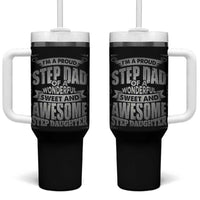 Bonus Dad Tumbler With Handle I'm A Proud Step Dad Of A Wonderful Sweet Awesome Step Daughter - Wonder Print Shop
