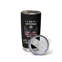 American Veteran Tumbler Cup Like My Father Before Me Us Flag Angel Wings Combat Boots And Dog Tag - Wonder Print Shop