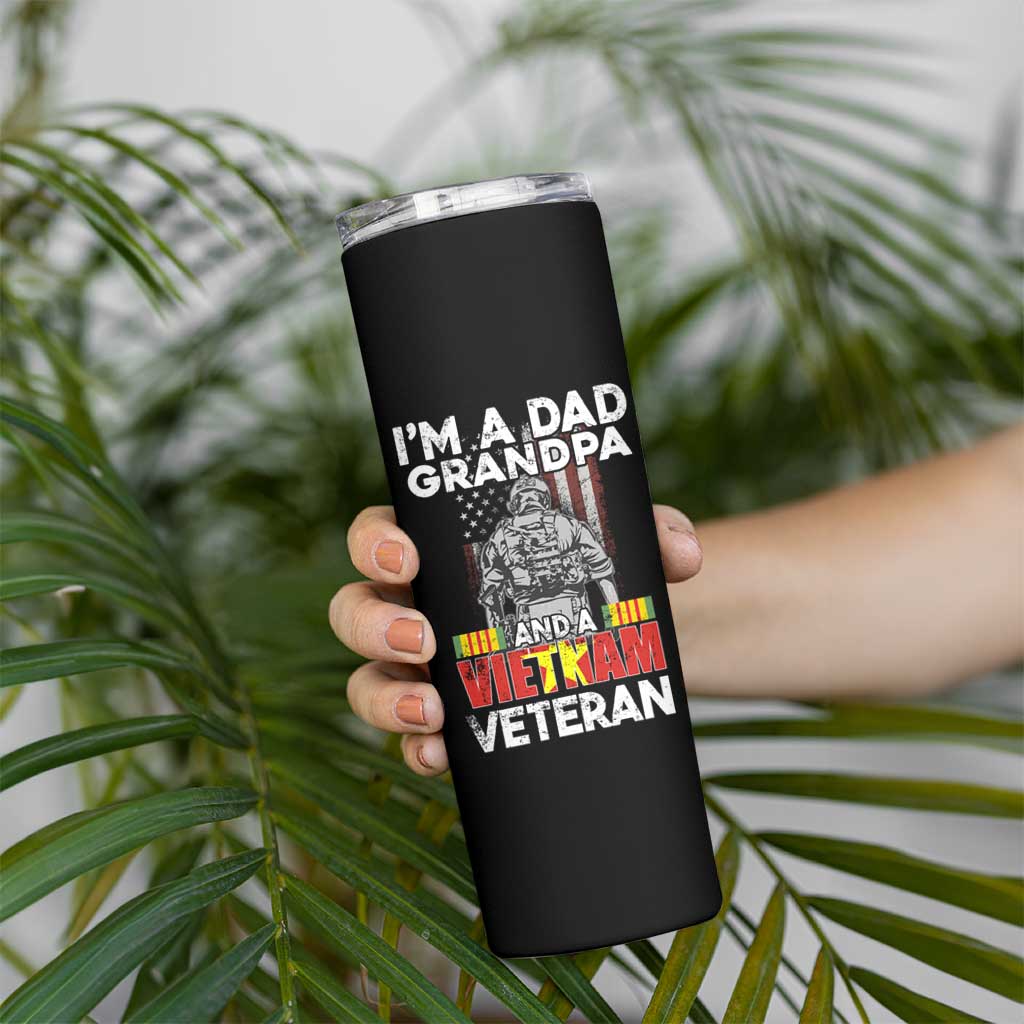Vietnam Veteran Skinny Tumbler I'm A Dad Grandpa Patriotic Father - Wonder Print Shop