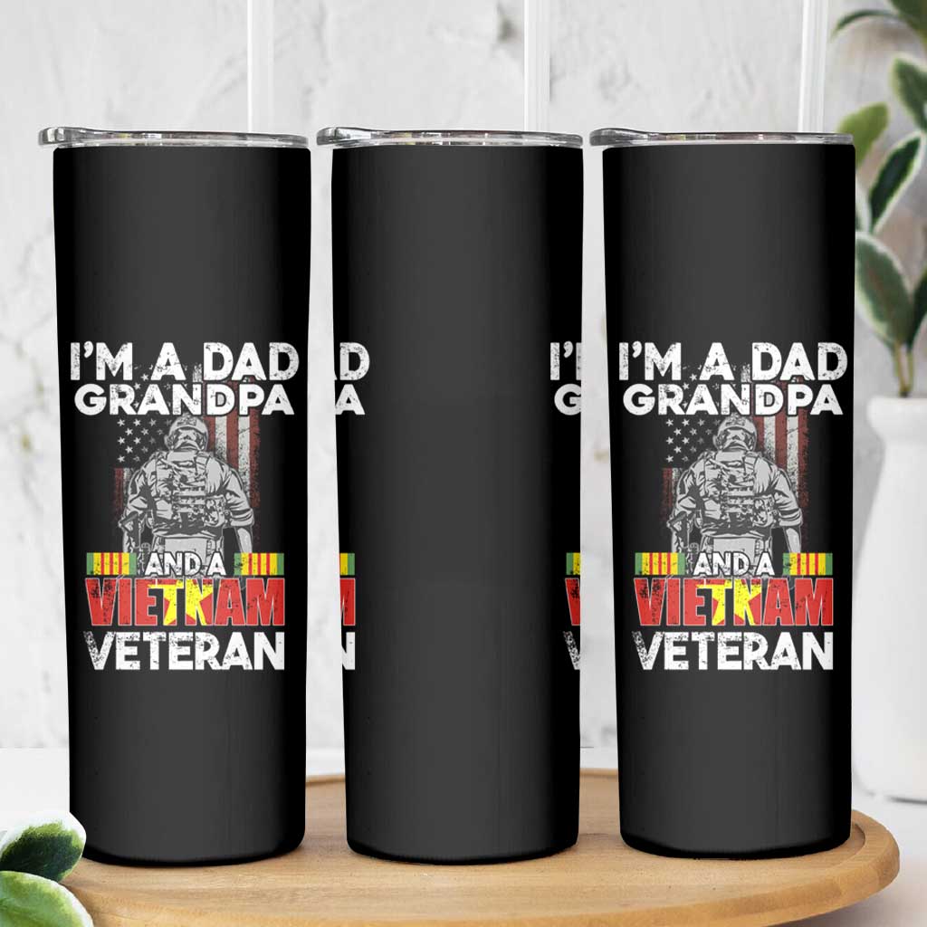 Vietnam Veteran Skinny Tumbler I'm A Dad Grandpa Patriotic Father - Wonder Print Shop