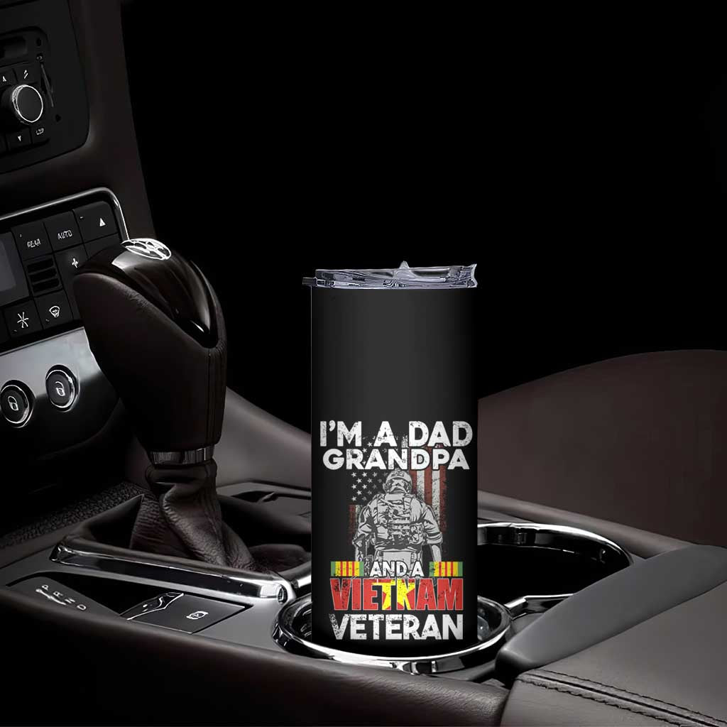 Vietnam Veteran Skinny Tumbler I'm A Dad Grandpa Patriotic Father - Wonder Print Shop