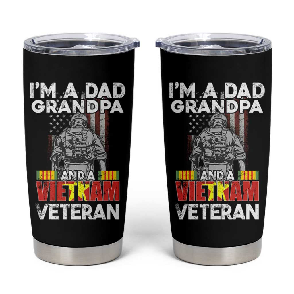 Vietnam Veteran Tumbler Cup I'm A Dad Grandpa Patriotic Father - Wonder Print Shop