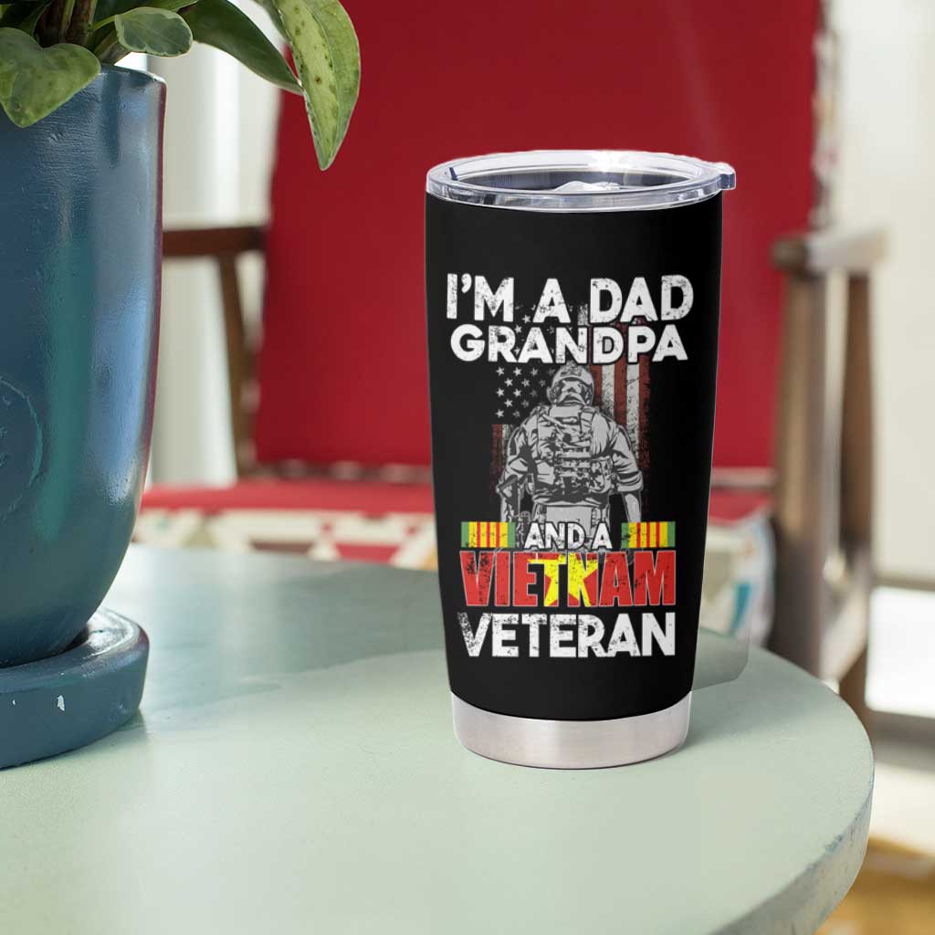 Vietnam Veteran Tumbler Cup I'm A Dad Grandpa Patriotic Father - Wonder Print Shop
