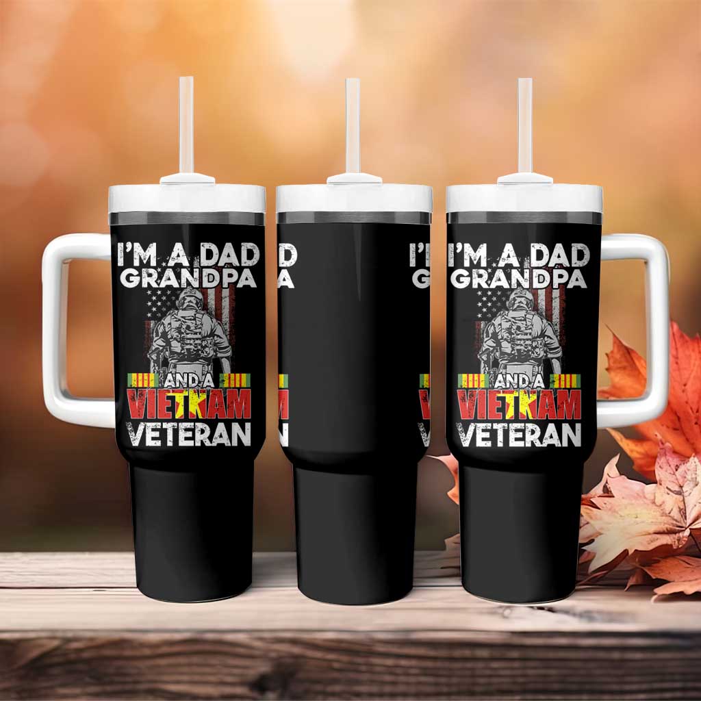 Vietnam Veteran Tumbler With Handle I'm A Dad Grandpa Patriotic Father - Wonder Print Shop