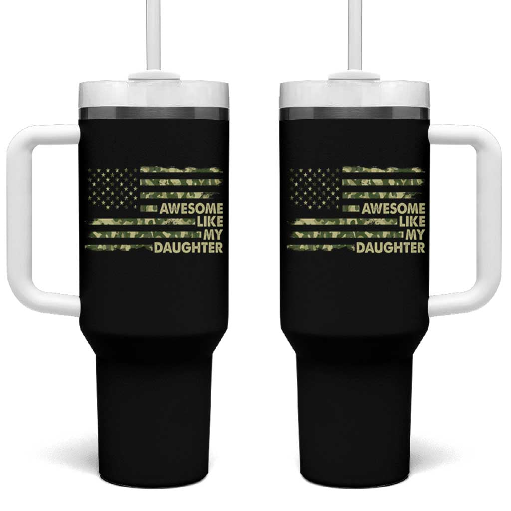 Proud Parents Tumbler With Handle Awesome Like My Daughter Camouflage - Wonder Print Shop