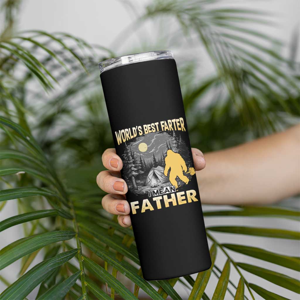 Funny Bigfoot Dad Skinny Tumbler World's Best Farter I Mean Father - Wonder Print Shop