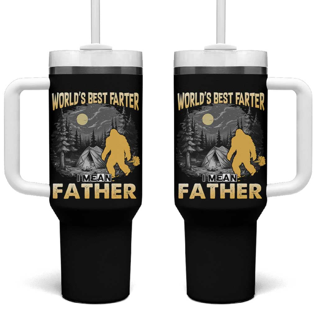 Funny Bigfoot Dad Tumbler With Handle World's Best Farter I Mean Father - Wonder Print Shop