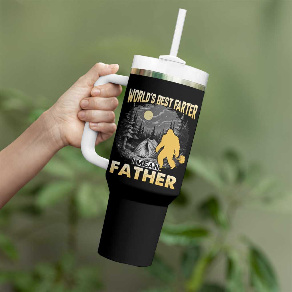 Funny Bigfoot Dad Tumbler With Handle World's Best Farter I Mean Father - Wonder Print Shop