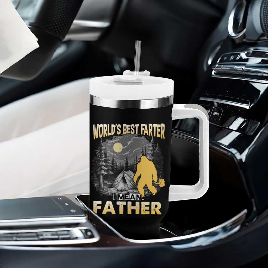 Funny Bigfoot Dad Tumbler With Handle World's Best Farter I Mean Father - Wonder Print Shop