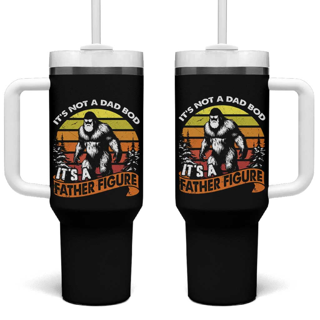 Funny Bigfoot Dad Tumbler With Handle It's Not A Dad Bod It's A Father Figure - Wonder Print Shop