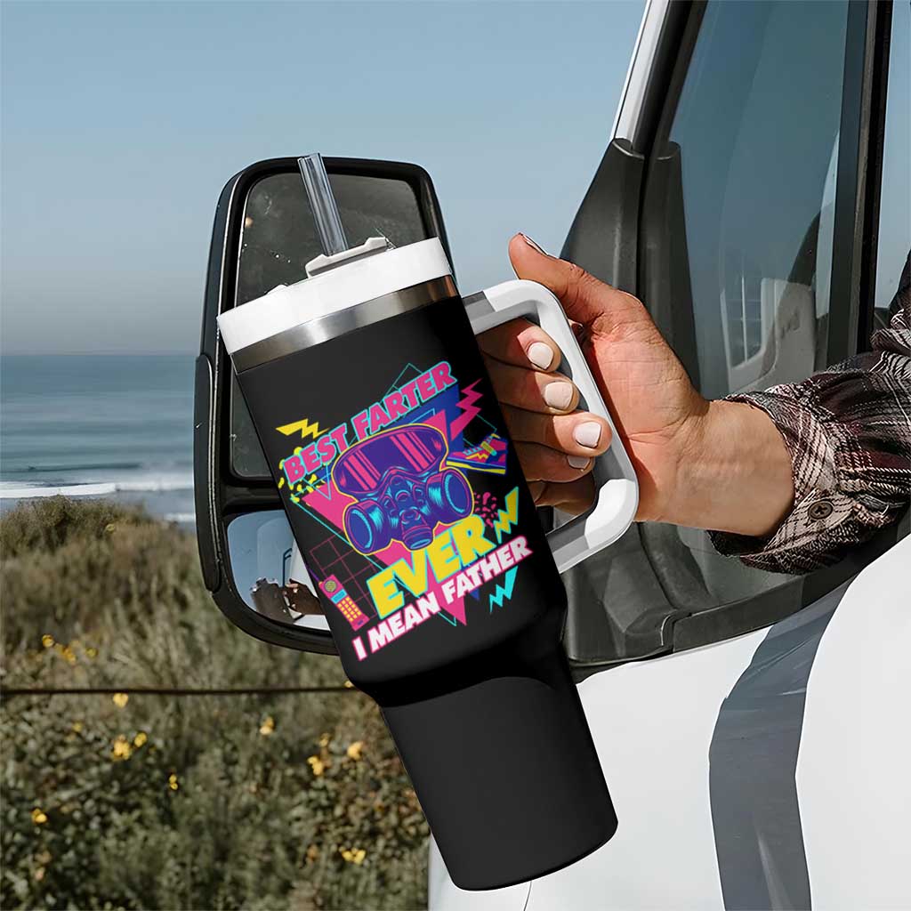 Retro Funny Dad Tumbler With Handle World's Best Farter I Mean Father - Wonder Print Shop
