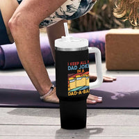 Dad Joke Tumbler With Handle I Keep All My Dad Jokes In A Dad-A-Base Father's Day - Wonder Print Shop