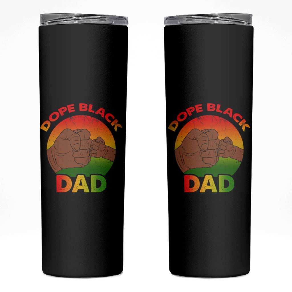 Dope Black Dad Skinny Tumbler Proud Afro Melanin Men Vintage Father's Day - Wonder Print Shop