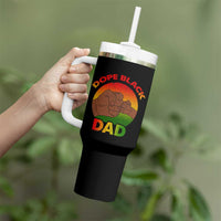 Dope Black Dad Tumbler With Handle Proud Afro Melanin Men Vintage Father's Day - Wonder Print Shop