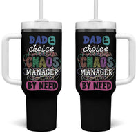 Funny Dad Tumbler With Handle Dad By Choice Chaos Manager By Need Father's Day - Wonder Print Shop