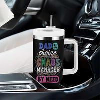 Funny Dad Tumbler With Handle Dad By Choice Chaos Manager By Need Father's Day - Wonder Print Shop