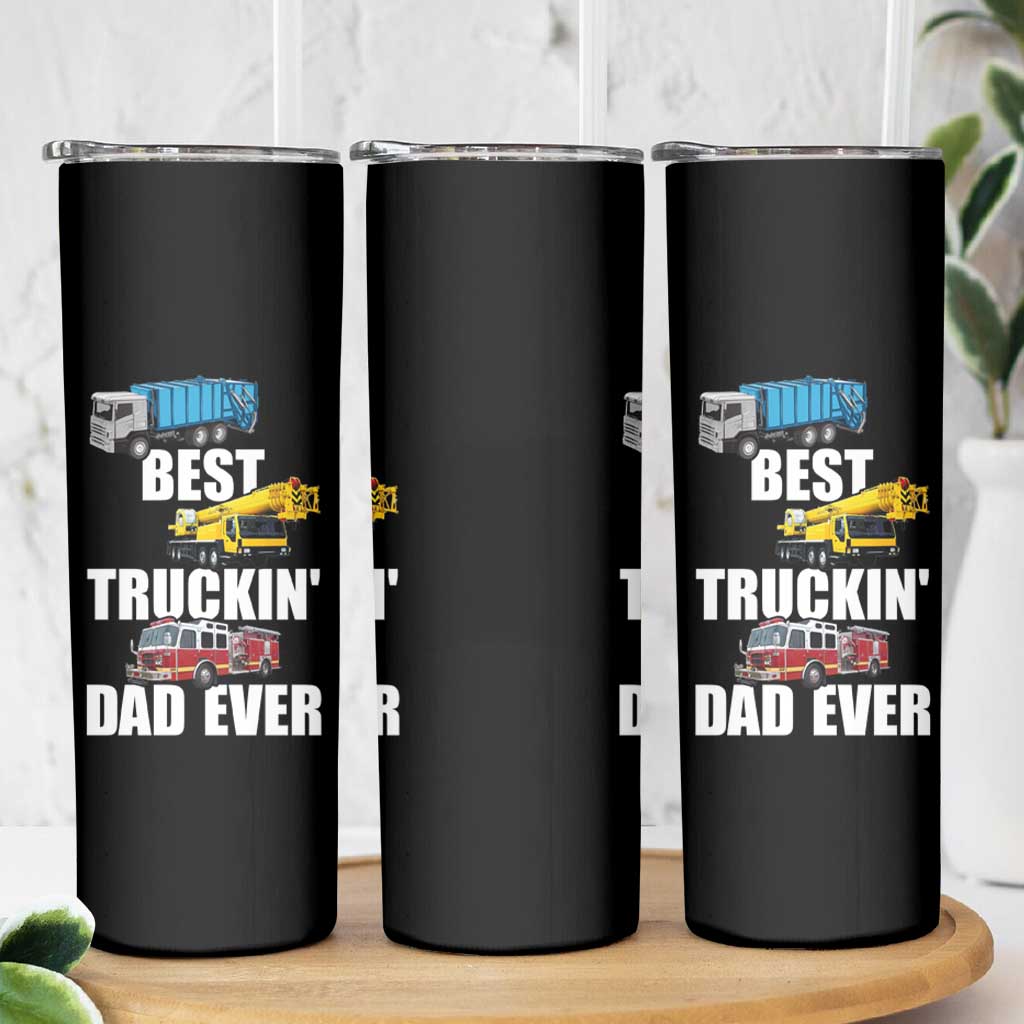 Trucker Dad Skinny Tumbler Best Trucking Dad Ever Truck Driver Father's Day - Wonder Print Shop