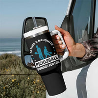 Pickleball Dad Tumbler With Handle Father And Daughter Pickleball Buddies For Life - Wonder Print Shop