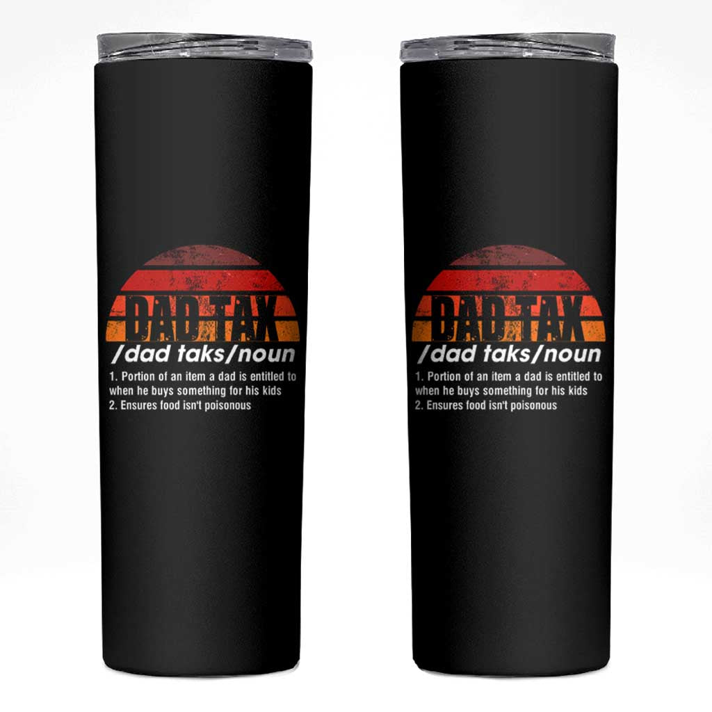 Funny Dad Tax Definition Skinny Tumbler Retro Sunset Father's Day - Wonder Print Shop