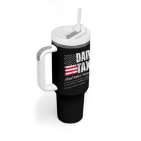 Funny Dad Tax Definition Tumbler With Handle Vintage American Flag Father's Day - Wonder Print Shop
