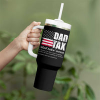 Funny Dad Tax Definition Tumbler With Handle Vintage American Flag Father's Day - Wonder Print Shop