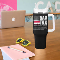 Funny Dad Tax Definition Tumbler With Handle Vintage American Flag Father's Day - Wonder Print Shop