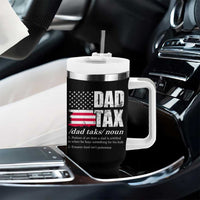 Funny Dad Tax Definition Tumbler With Handle Vintage American Flag Father's Day - Wonder Print Shop