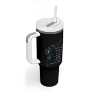 Suicide Prevention Awareness Tumbler With Handle Teal Purple Gradient Dandelions In A World Be Kind - Wonder Print Shop