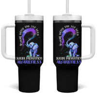 Suicide Prevention Awareness Tumbler With Handle Teal Purple Elephant No Story Should End Too Soon - Wonder Print Shop