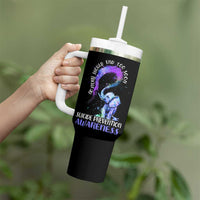 Suicide Prevention Awareness Tumbler With Handle Teal Purple Elephant No Story Should End Too Soon - Wonder Print Shop