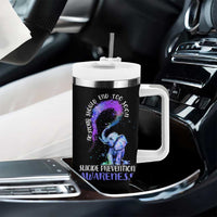 Suicide Prevention Awareness Tumbler With Handle Teal Purple Elephant No Story Should End Too Soon - Wonder Print Shop