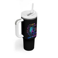Suicide Prevention Awareness Tumbler With Handle Be Kind Everyone Is Fighting A Battle You Know Nothing About Teal Purple Gradient Sunflower - Wonder Print Shop