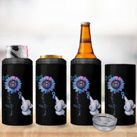 Suicide Prevention Awareness 4 in 1 Can Cooler Tumbler Teal Purple Elephant Sunflower Stay Your Story Is Not Over - Wonder Print Shop