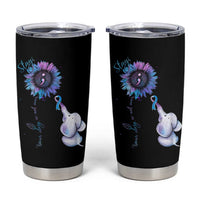Suicide Prevention Awareness Tumbler Cup Teal Purple Elephant Sunflower Stay Your Story Is Not Over - Wonder Print Shop