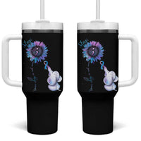 Suicide Prevention Awareness Tumbler With Handle Teal Purple Elephant Sunflower Stay Your Story Is Not Over - Wonder Print Shop