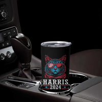 Harris 2024 Tumbler Cup Childless Cat Lady For President American Flag - Wonder Print Shop