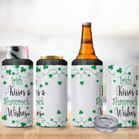 Irish Kisses and Shamrock Wishes 4 in 1 Can Cooler Tumbler Lucky Clover St Patrick's Day