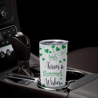 Irish Kisses and Shamrock Wishes Tumbler Cup Lucky Clover St Patrick's Day