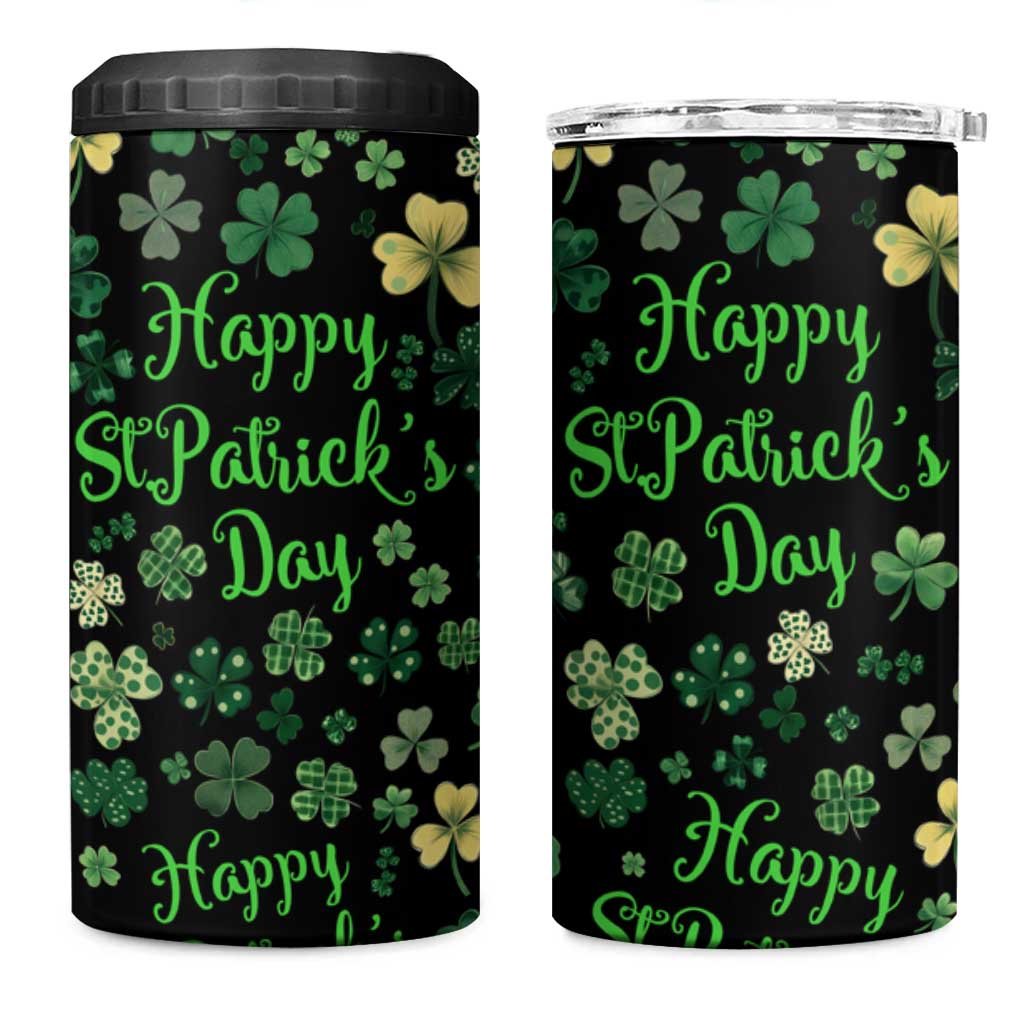 Lucky Irish Shamrocks 4 in 1 Can Cooler Tumbler Happy St Patricks Day