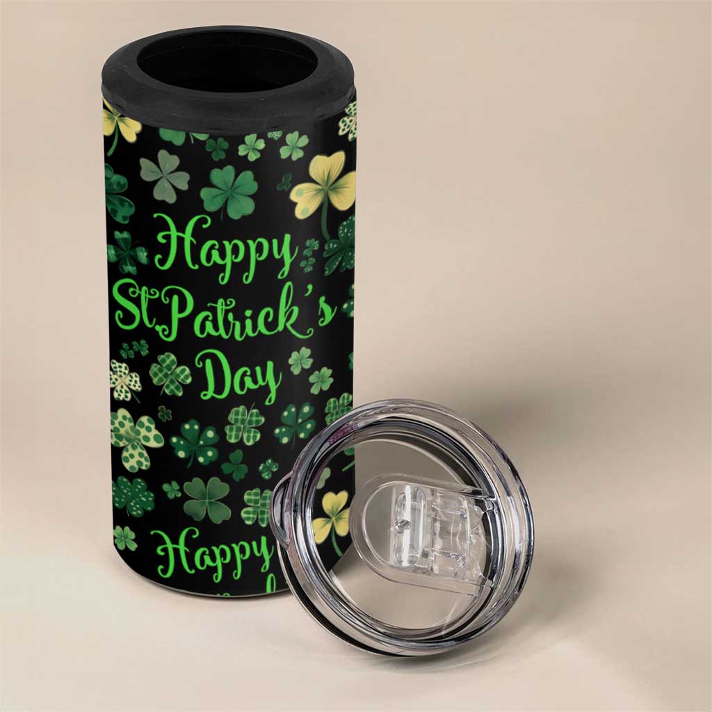 Lucky Irish Shamrocks 4 in 1 Can Cooler Tumbler Happy St Patricks Day