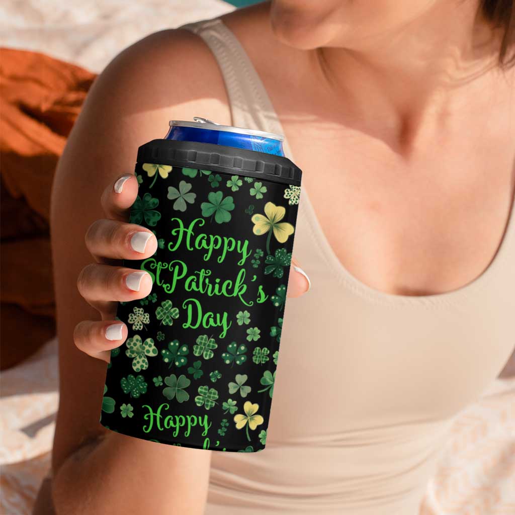Lucky Irish Shamrocks 4 in 1 Can Cooler Tumbler Happy St Patricks Day