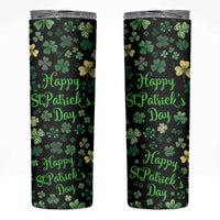 Lucky Irish Shamrocks Skinny Tumbler Happy St Patricks Day