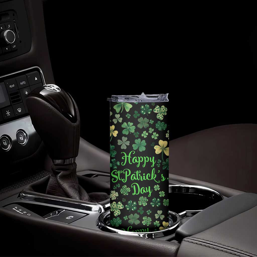 Lucky Irish Shamrocks Skinny Tumbler Happy St Patricks Day