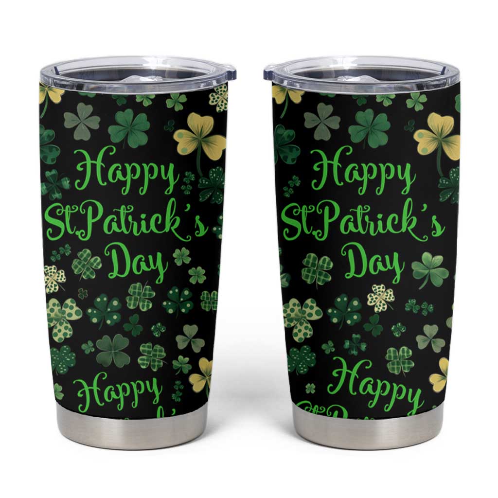 Lucky Irish Shamrocks Tumbler Cup Happy St Patricks Day