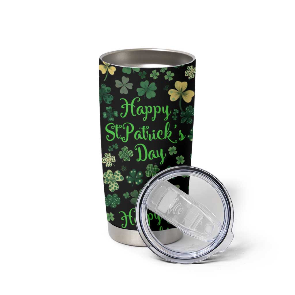 Lucky Irish Shamrocks Tumbler Cup Happy St Patricks Day