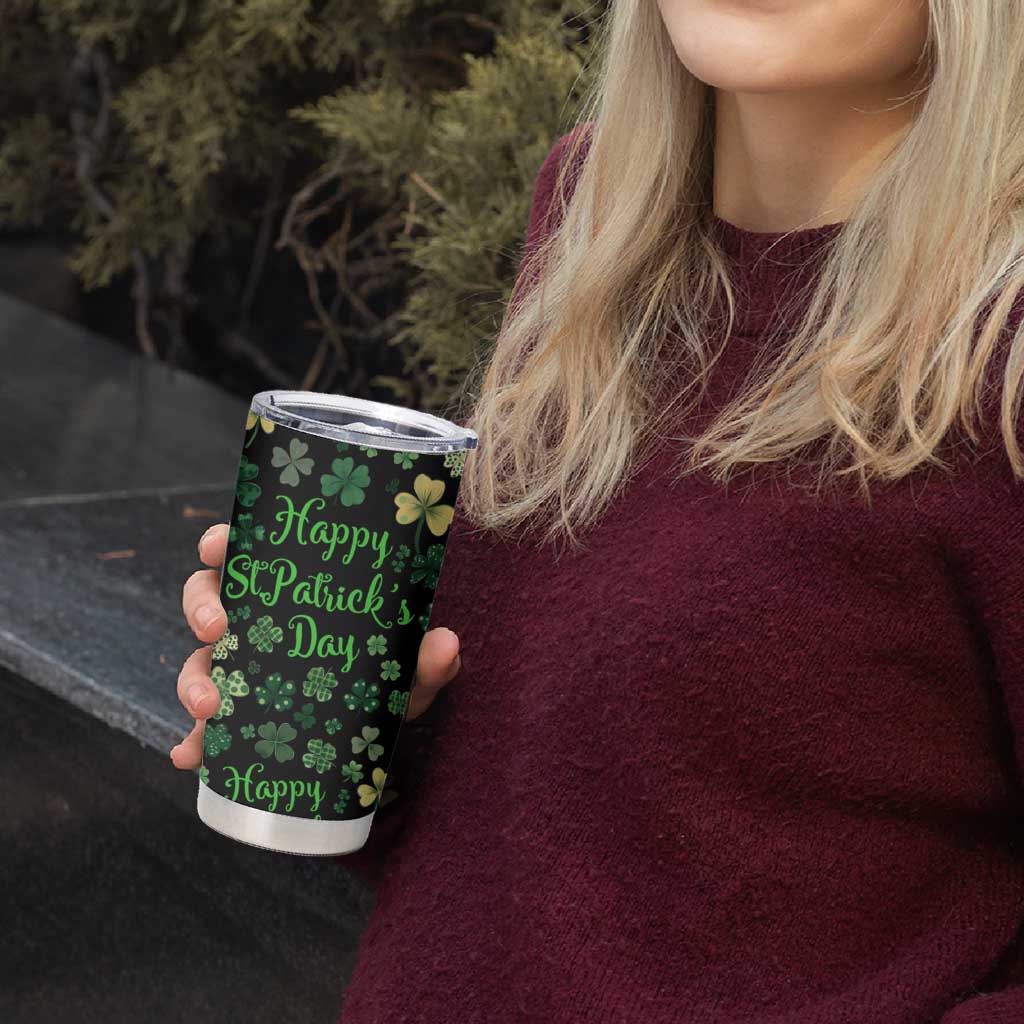 Lucky Irish Shamrocks Tumbler Cup Happy St Patricks Day