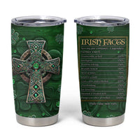 Funny Irish Facts Tumbler Cup Nutrition Facts Celtic Cross Lucky Shamrocks St Patricks Day