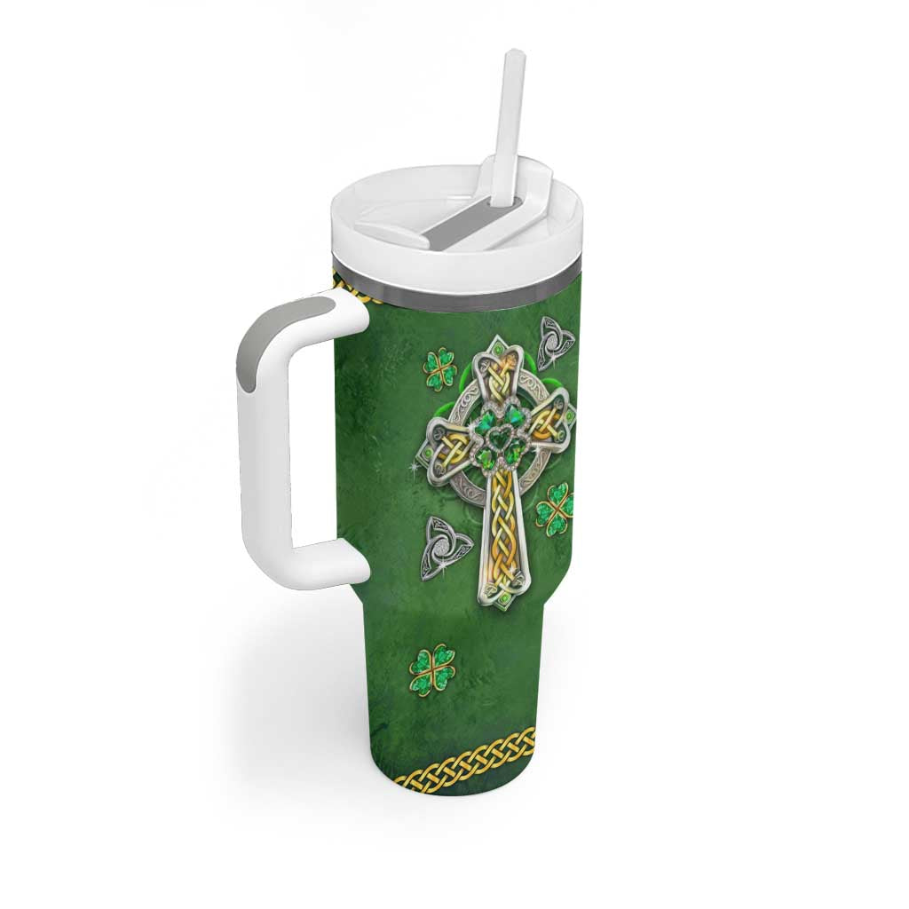 Irish Pride Celtic Cross Tumbler With Handle In My Veins Flows The Blood Of Irish Rebels Ireland