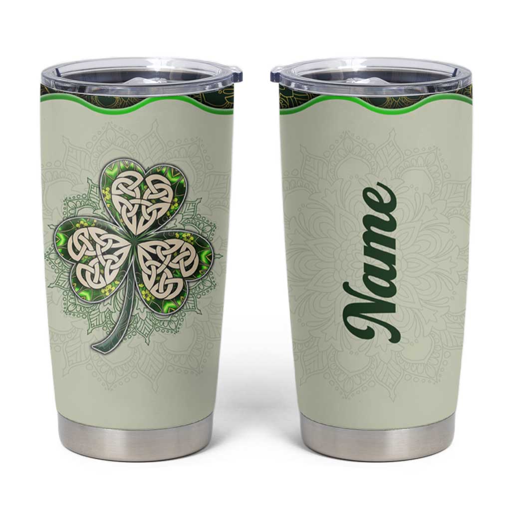 Personalized Lucky Celtic Shamrock Tumbler Cup Custom Name Ireland Irish Pride