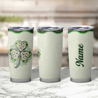 Personalized Lucky Celtic Shamrock Tumbler Cup Custom Name Ireland Irish Pride